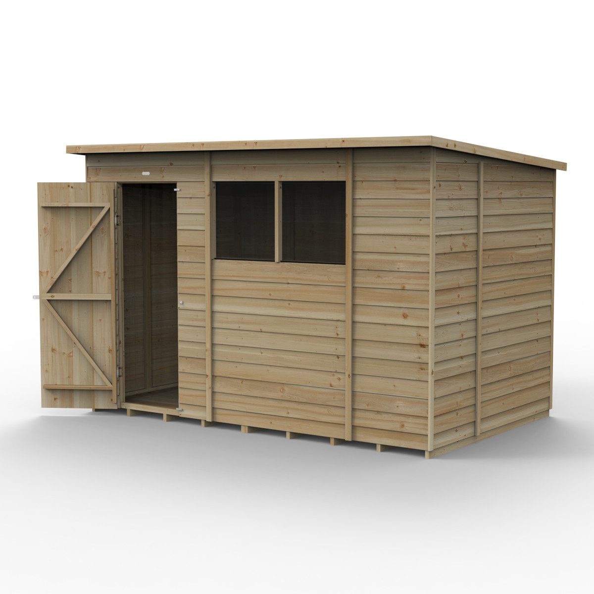5013053200254 1 4LIFE Pent Shed 10x6 Single Door 2 Windows with Installation.jpg